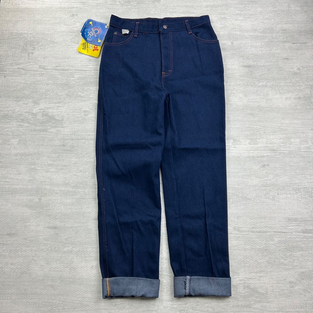 Vintage 70s Cap Ferrat Jeans Size 14 Blue Dark Wash Denim BRAND NEW Western DSWT